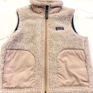 Patagonia Cream Sherpa Fleece Vest Kids